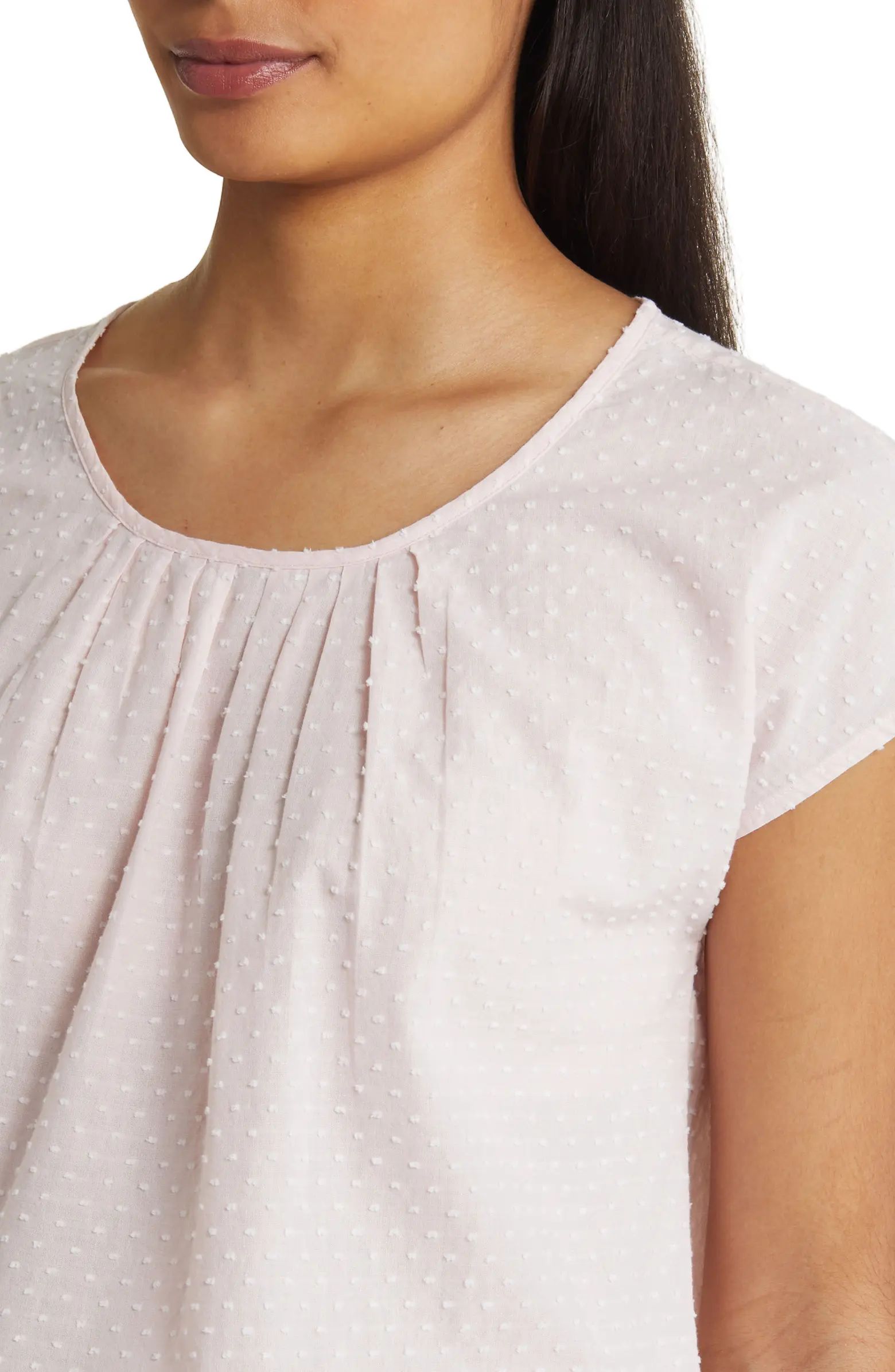 Pleated Clip Dot Blouse | Nordstrom