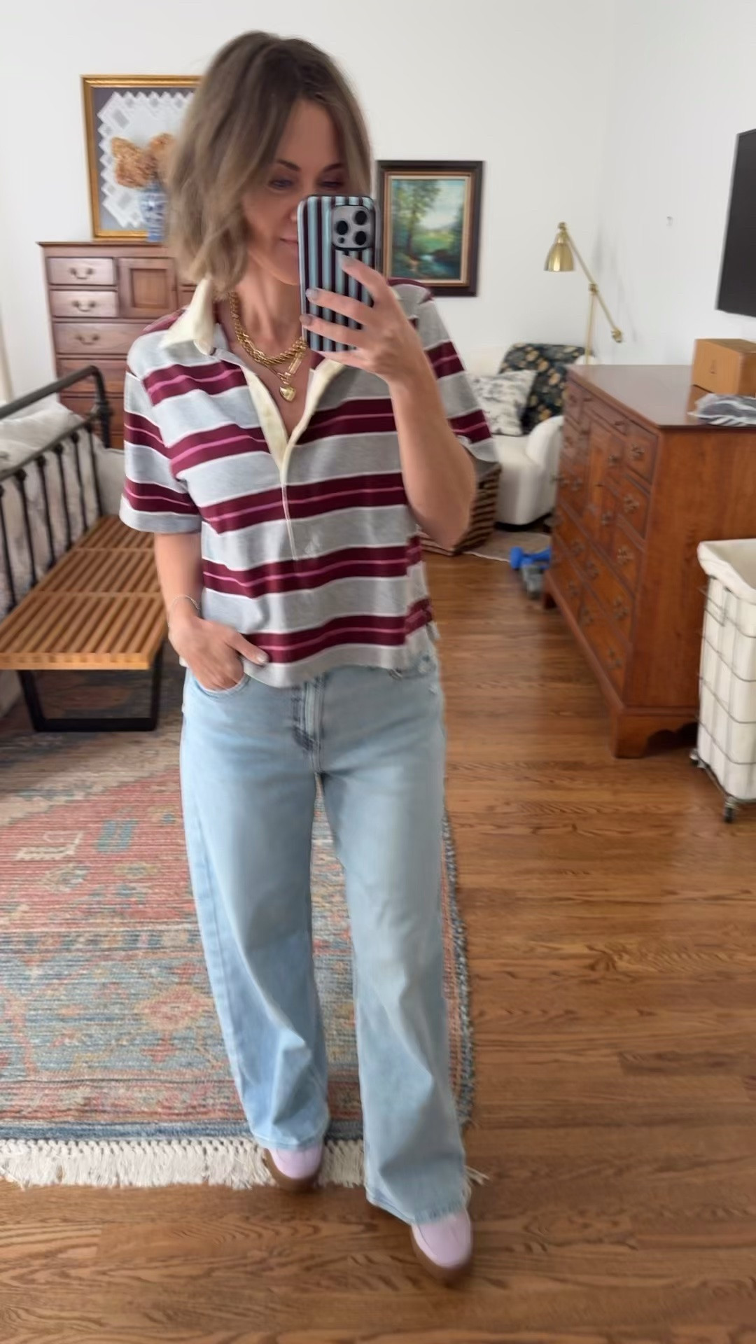 Cute cropped rugby polo
Comfortable jeans

#LTKootd #LTKgrwm #LTKmomlife