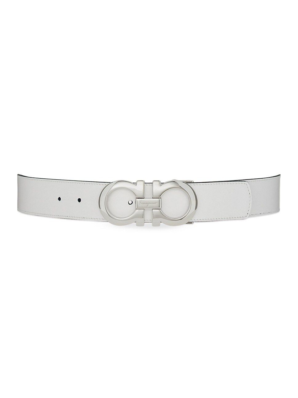 Double Adjustable Gancini Buckle Leather Belt | Saks Fifth Avenue