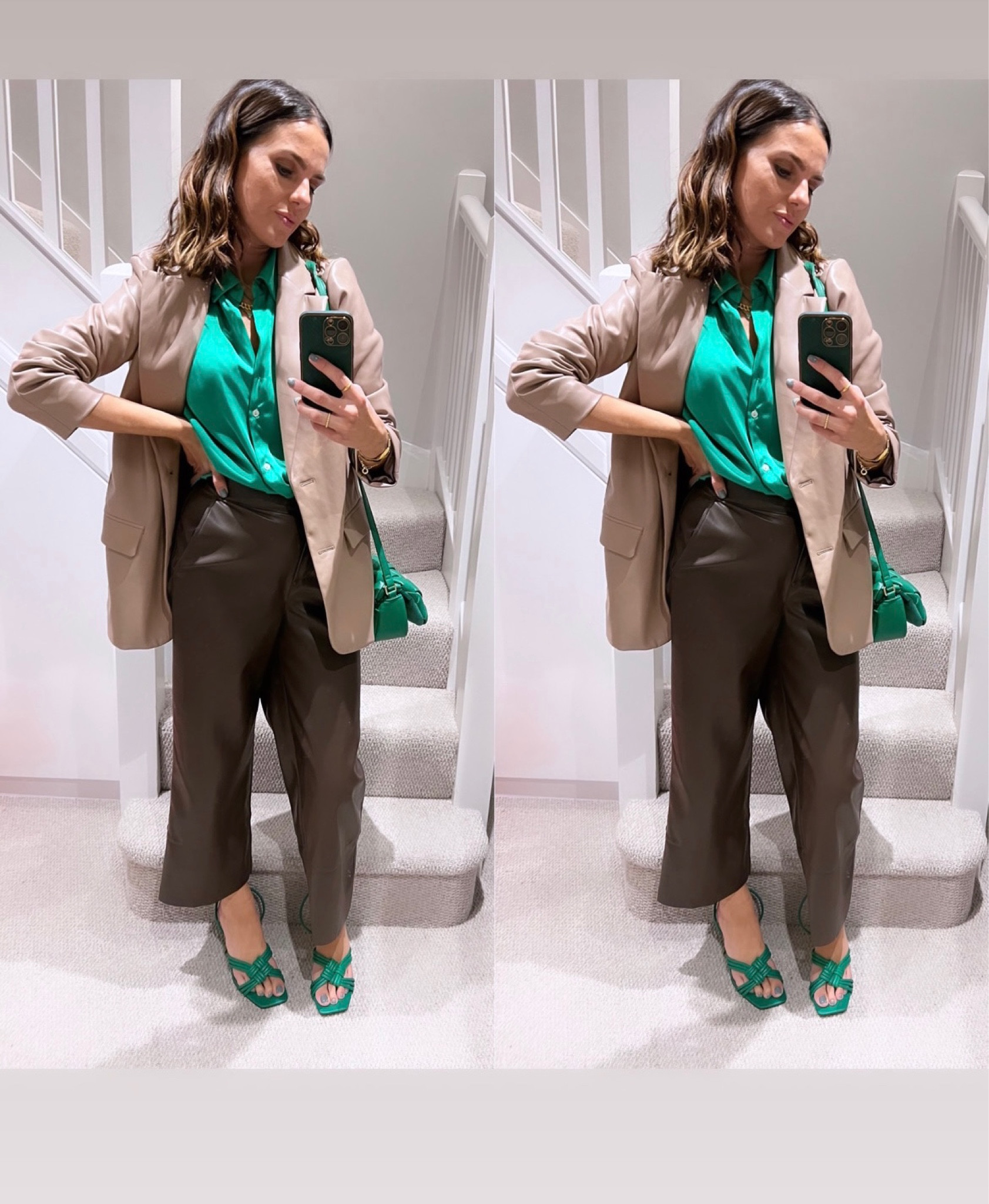 1 green shirt 💚 | 2 different looks 

Which is your fave look? 

🤎 or 🧡??

Orange Blazer previous ad-pr @moobou 



#greenshirt #greenblouse #silkyshirt #onetoptwoways #1top2ways #waystowear #howtowear #colourfulstyle #howtowearcolour #orangeblazer #pleatherblazer  #leatherblazer  #leatherblazers #over30style #howtodresswell #greenshoes #paddedbag #mumstyleblogger  #whatwearing #blazerstyle #mumsnightout💕 #mumsnightout  #over30fashion #over30club  #sassysaturday #mumstylesaturday #hmxme #hmskirt #nexttrousers

Blazer style. Mum style. Mum fashion. Mum night out. Pleather blazer. Orange blazer. Green shoes. Padded bag. Quilted bag. Saturday style. 