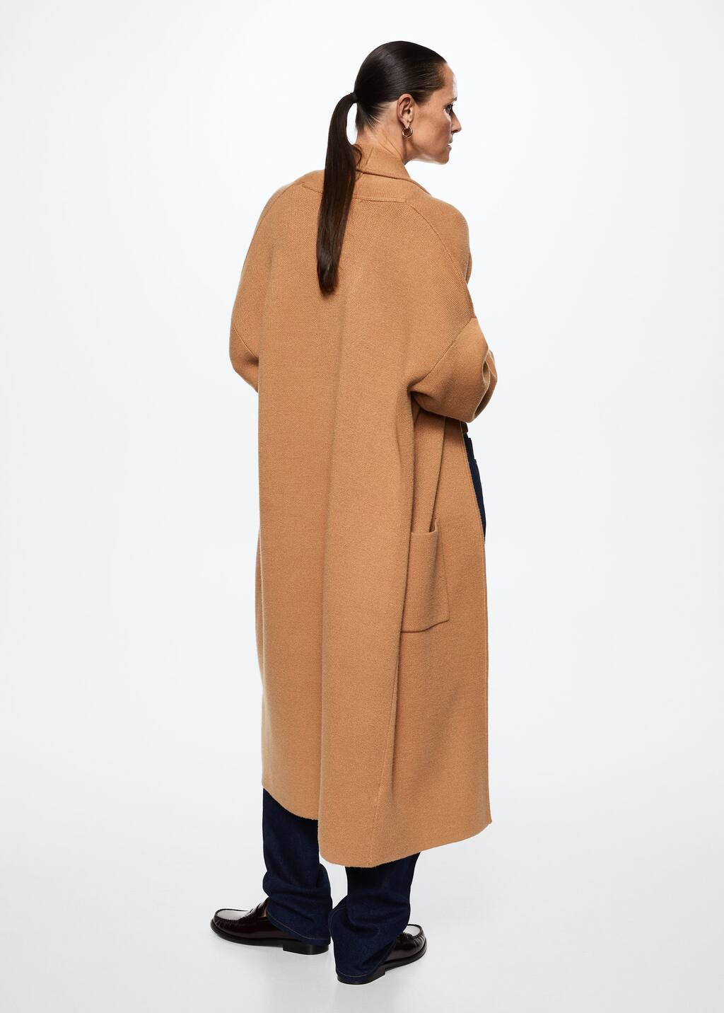 Oversized knitted coat with pockets -  Women | Mango USA | MANGO (US)