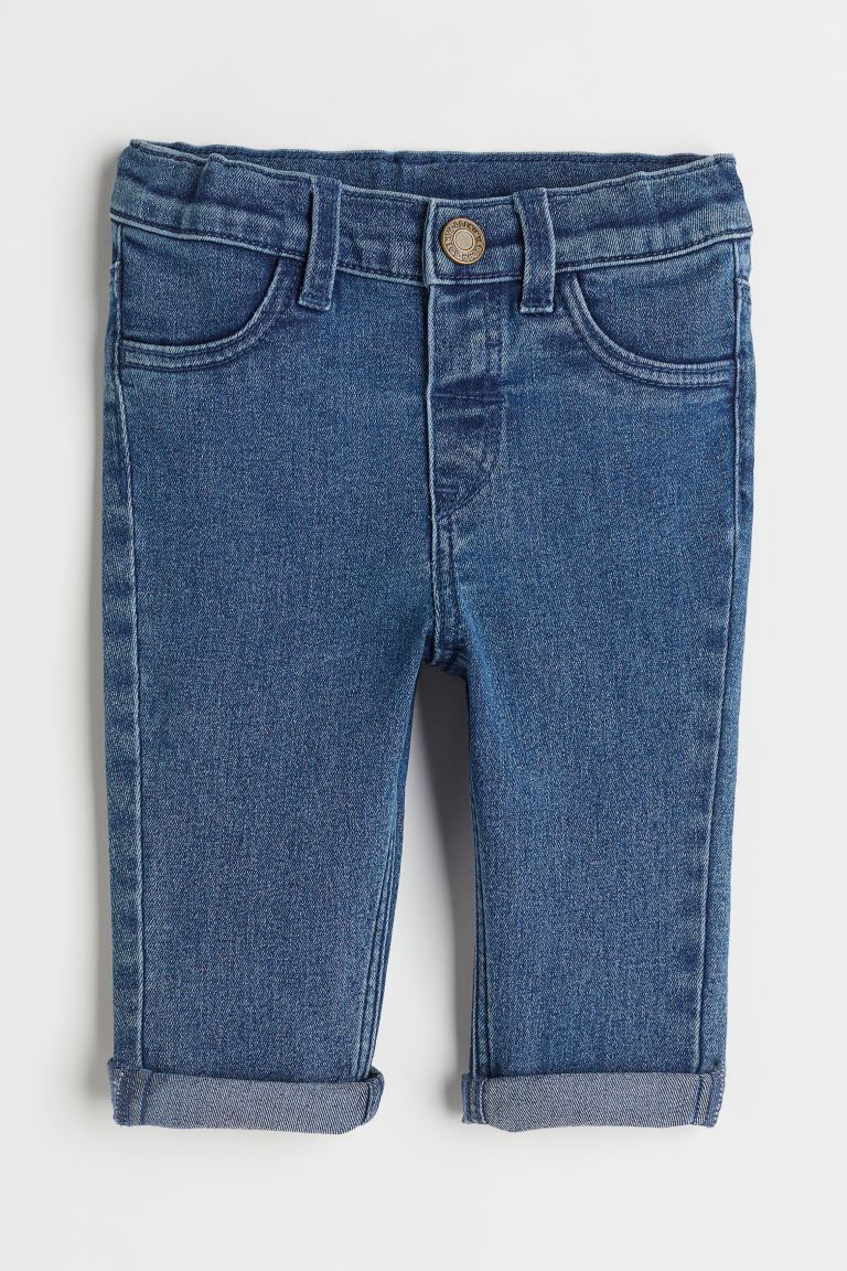 Skinny-fit jeans in washed, flexible stretch denim for added comfort. Adjustable, elasticized wai... | H&M (US)