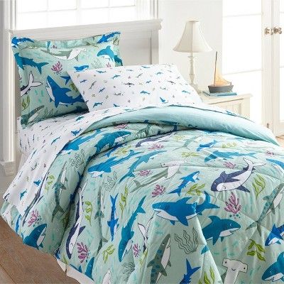 5pc Twin Shark Attack Cotton Bed in a Bag - WildKin | Target