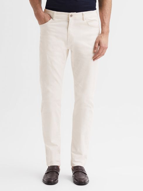 Reiss Ecru Santorini Tapered Slim Fit Jeans | Reiss UK
