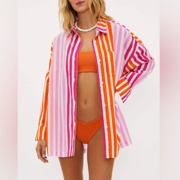 NWOT Beach Riot Pink and Orange Swim Coverup | Poshmark