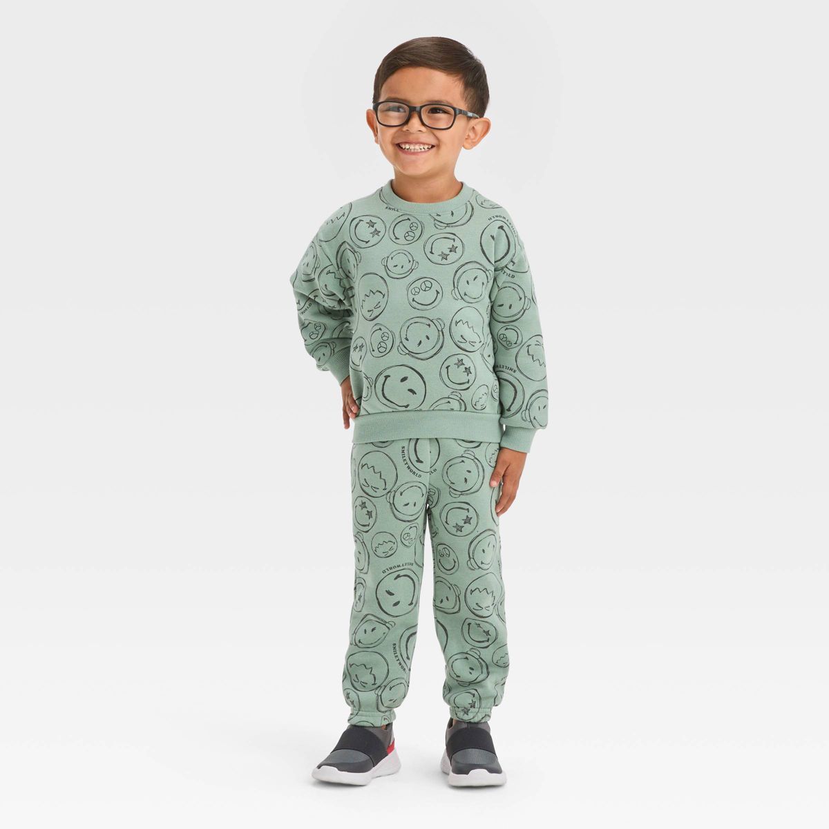 Toddler Boys' SmileyWorld Top and Bottom Set - Green | Target