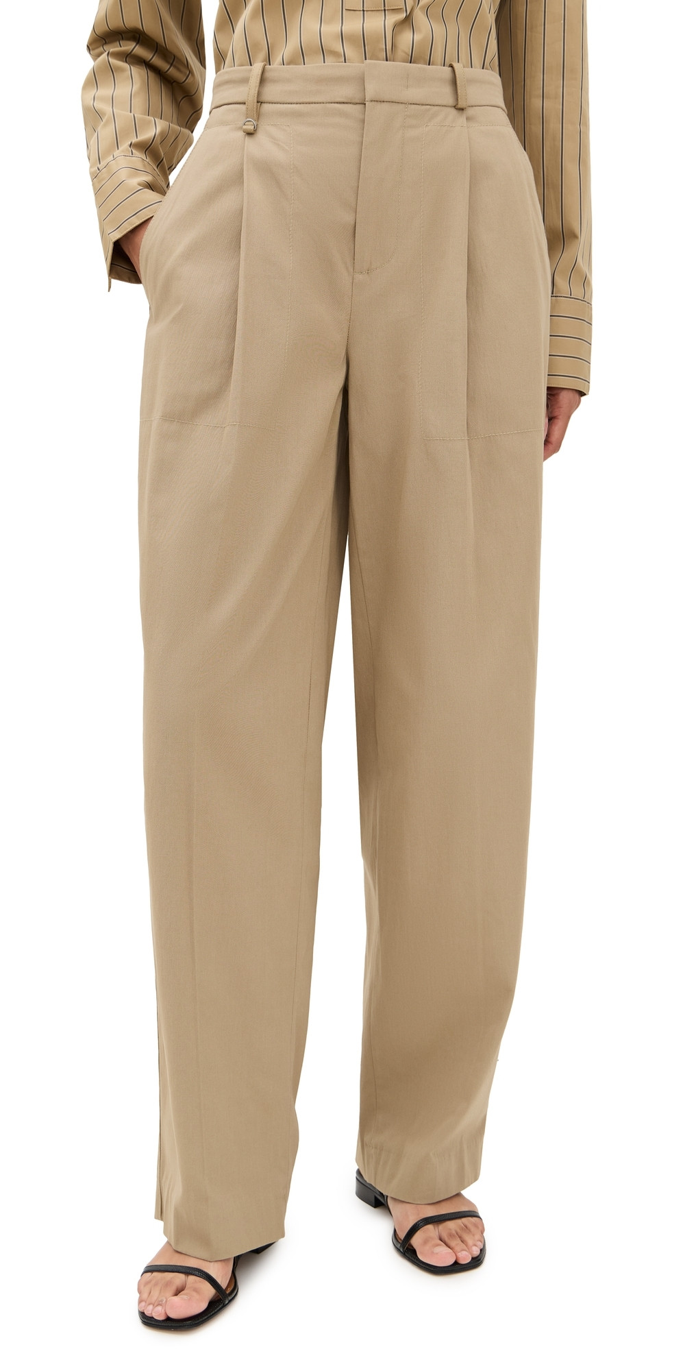Vince Mid Waist Pleat Front Trousers Fawn 12 | Shopbop