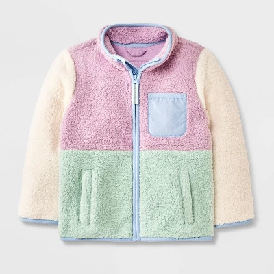 Toddler Girls' Full Zip Fleece Jacket - Cat & Jack™ Cream 3T | Target