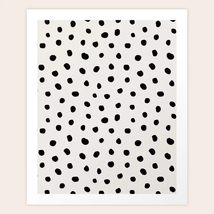 Modern Polka Dots Black on Light Gray Art Print by followmeinstead | Society6