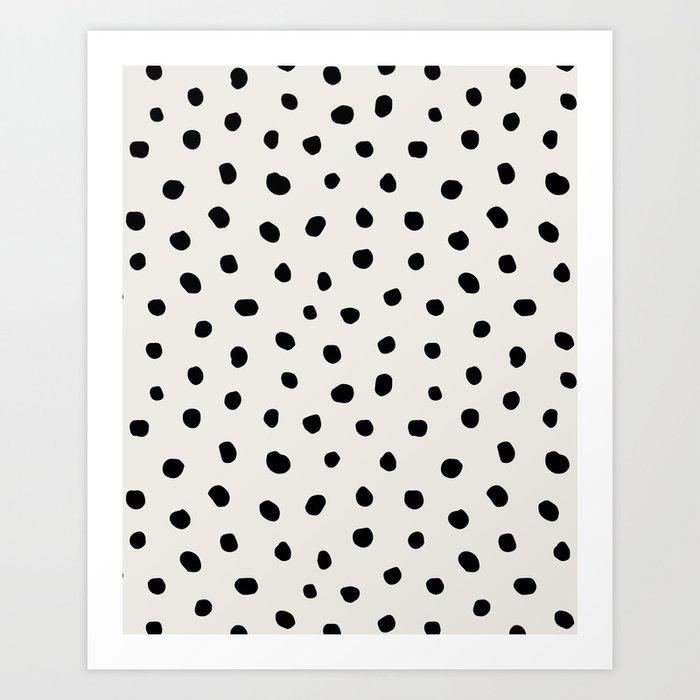 Modern Polka Dots Black on Light Gray Art Print by followmeinstead | Society6