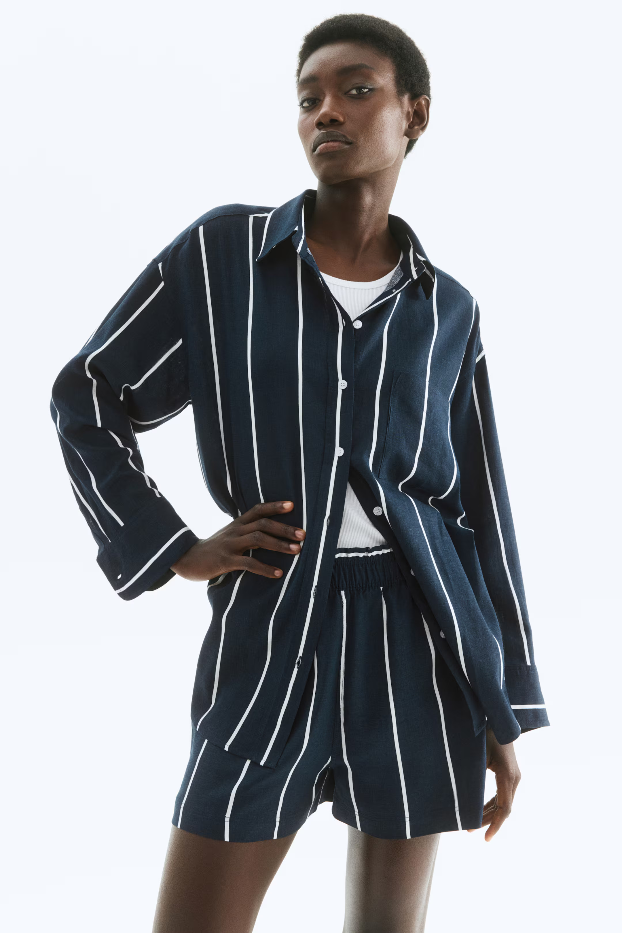 Oversized Linen-Blend Shirt | H&M (US + CA)