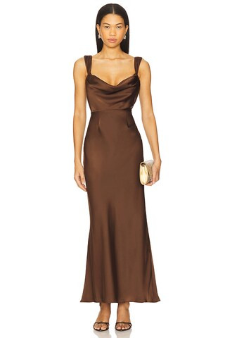 Runaway The Label Margot Maxi Dress in Chocolate from Revolve.com | Revolve Clothing (Global)