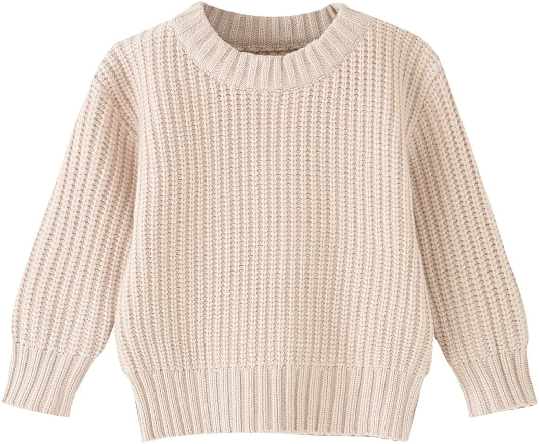 Toddler Unisex Baby Knitted Sweater Warm Soild Pullover Top | Amazon (US)