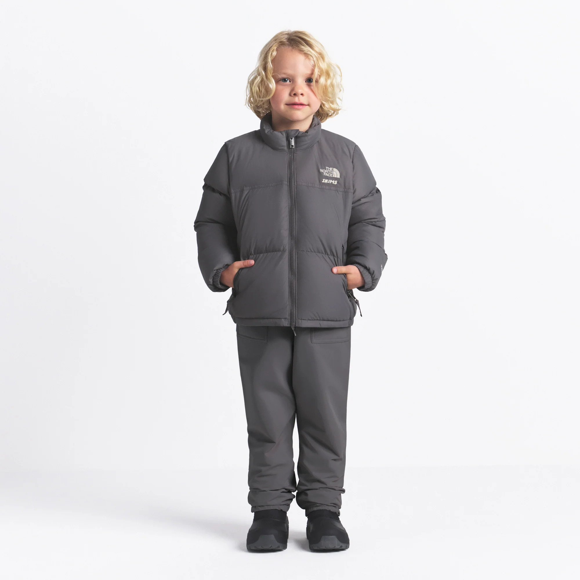 SKIMS Kids' 1996 Nuptse Jacket | Grey | 2T | The North Face X SKIMS | SKIMS (US)
