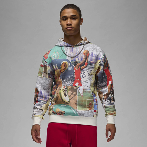 Jordan Mens Jordan Brooklyn AOP Fleece Pullover - Mens Tan/Tan Size L | Foot Locker (US)