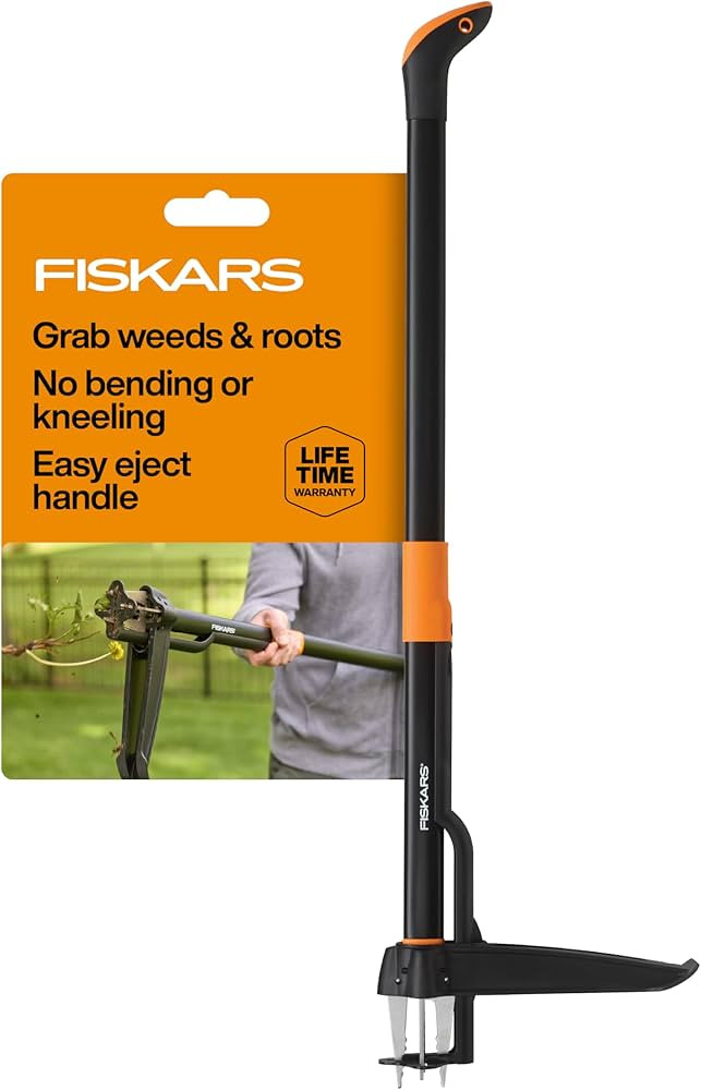 Fiskars Stand-Up Weed Puller Tool, 4 Serrated Stainless Steel Claws Grip Roots for Permanent Remo... | Amazon (US)