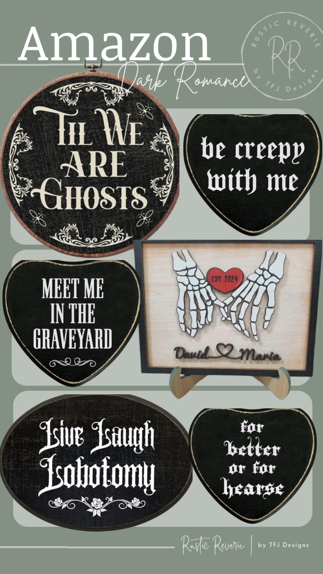 I love these! Perfect size for tiered trays or as part of a gallery wall. Most of them are UNDER $10 too. 🖤 halloween dark academia romance cottagecore cottage witchy witch skeleton ghosts creepy 

#LTKHome #LTKSeasonal