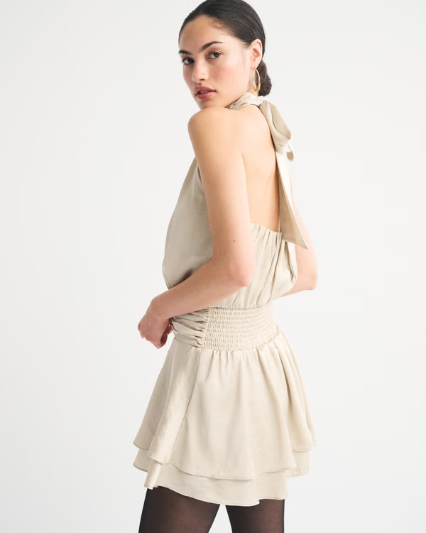 Halter Shine Open-Back Skort | Abercrombie & Fitch (US)