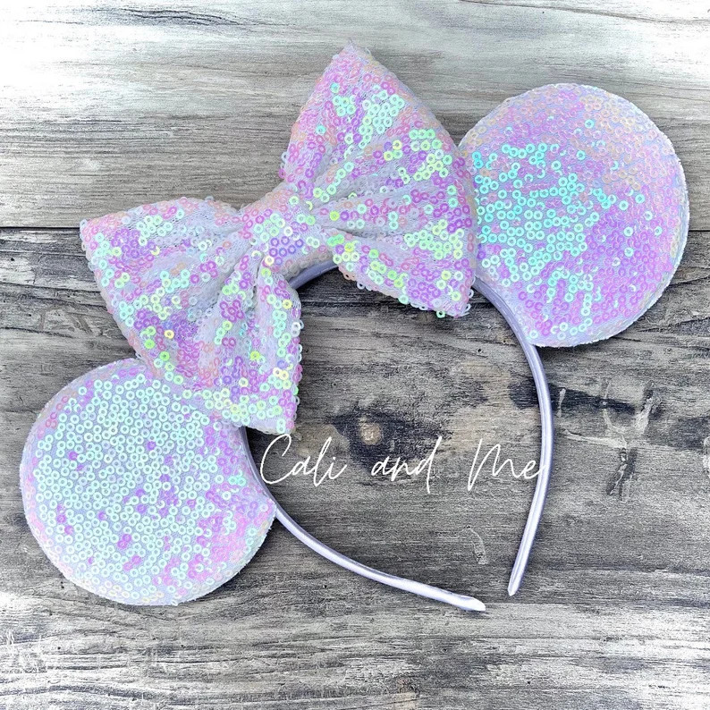 Iridescent Minnie Ears, Iridescent Mickey Ears, Iridescent Mouse Ears, Sequin Mouse Ears, Sequin ... | Etsy (US)