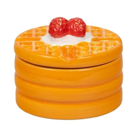 Mainstays 1-Wick Ceramic Waffle Scented Jar Candle, Maple Pumpkin Latte, 12 oz | Walmart (US)