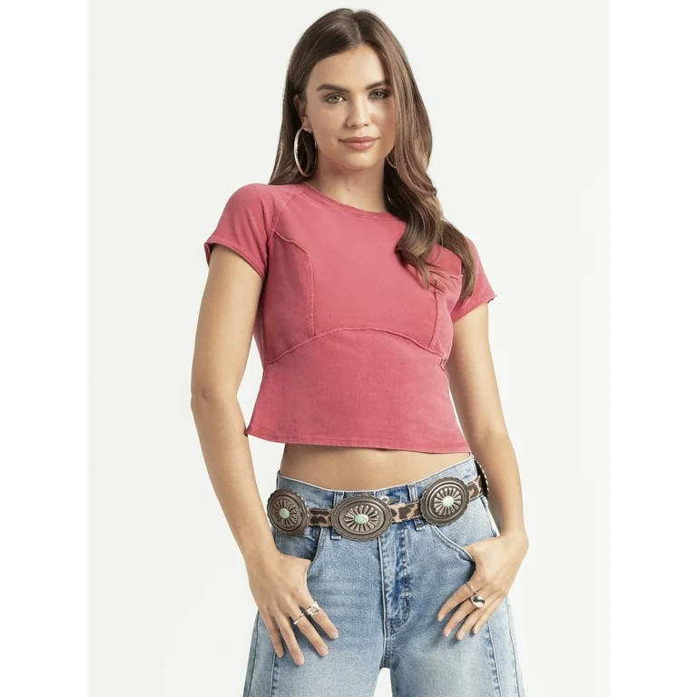 Jessica Simpson Women's Eydie Pieced Wash Tee, Sizes XS-XL | Walmart (US)
