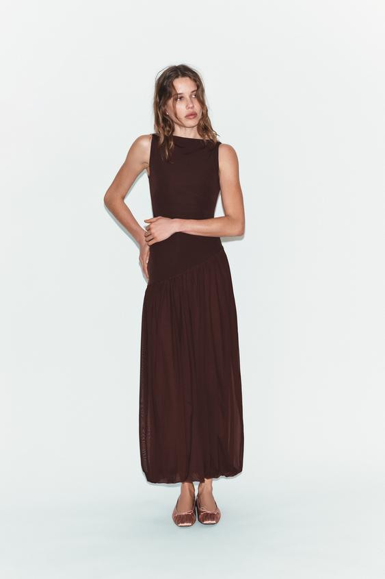 LONG TULLE COMBINATION DRESS | Zara US