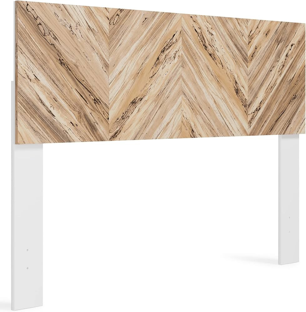 Signature Design by Ashley Piperton Contemporary Platform Headboard ONLY, Queen, Two-Tone White | Amazon (US)