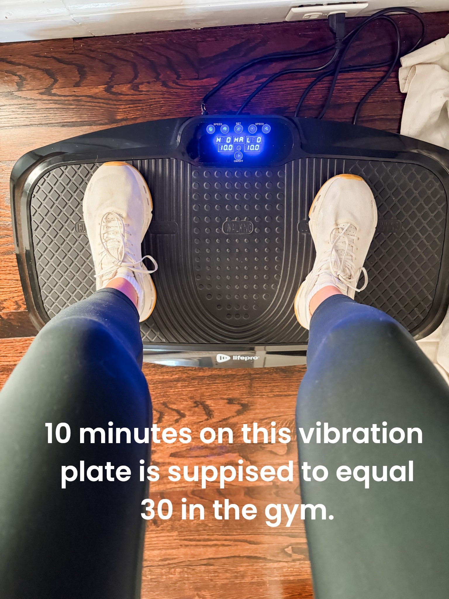 10 minutes on this LifePro vibration plate is supposed to equal 30 at the gym.  I use it pre or post workouts to help with soreness and lymphatic drainage.  When I have a vacation coming up I use it every day to help me look bathing suit ready.


#LTKmorningroutine #LTKActive #LTKPetite