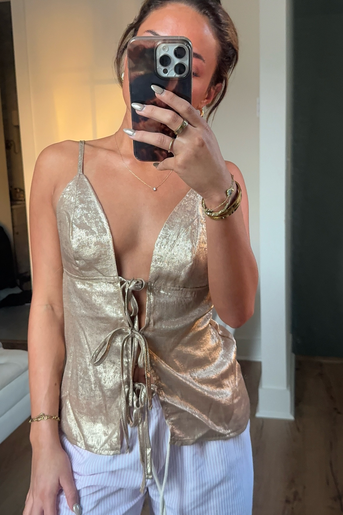 gold tie top