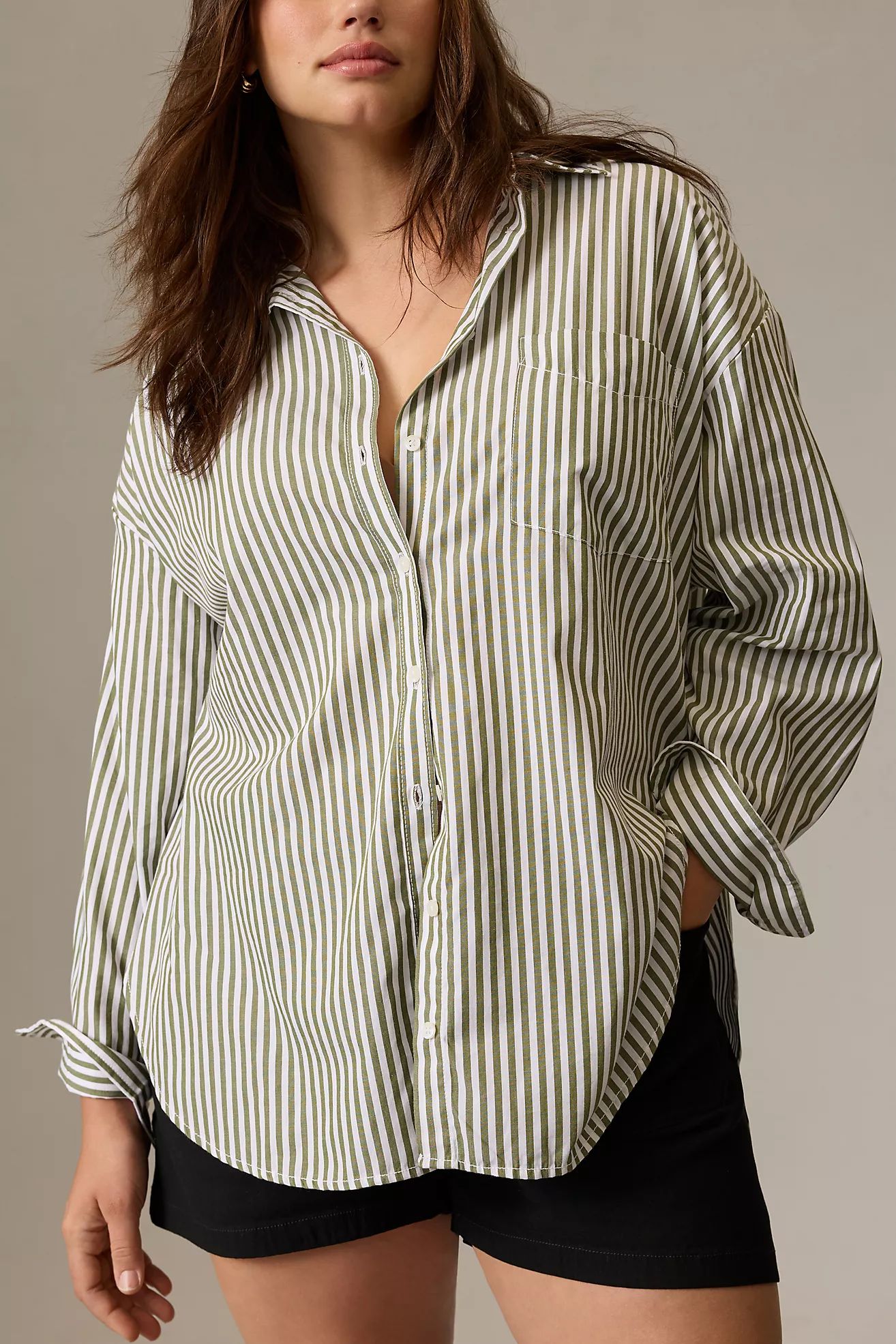 The Bennet Buttondown Shirt by Maeve: Striped Edition | Anthropologie (US)