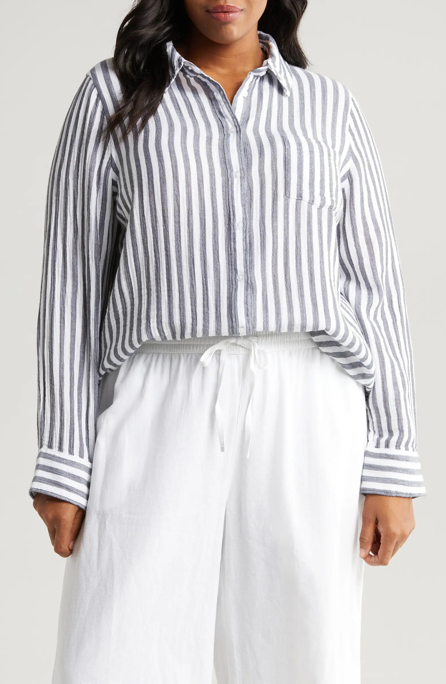 Stripe Gauze Shirt | Nordstrom