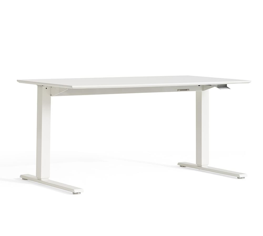 Humanscale Sit-Stand Desk, Large, White Base/White Top, 60&amp;quot; Wide | Pottery Barn (US)