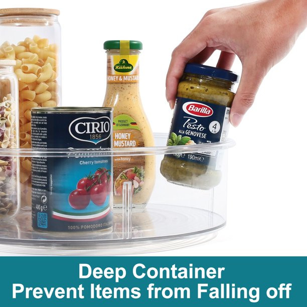 LotFancy Plastic Rotating Lazy Susan Turntable Organizer for Cabinet, 12 in and 10 in, Round , 2 ... | Walmart (US)