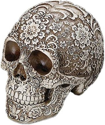 Amazon.com: Resin Human Skull Decoration, Halloween Decor Skull Sculpture, Creative Adult Skull F... | Amazon (US)