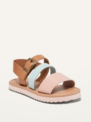 Faux-Leather Wide-Strap Platform Sandals for Toddler Girls | Old Navy (US)