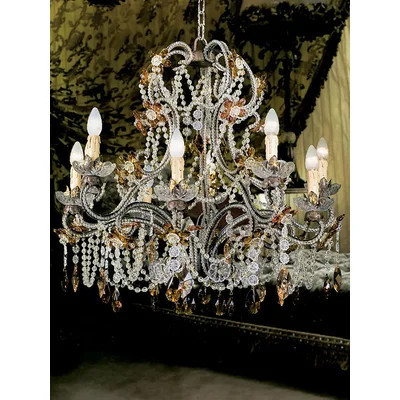 10 - Light Candle Style Classic / Traditional Chandelier with Crystal Accents | Perigold