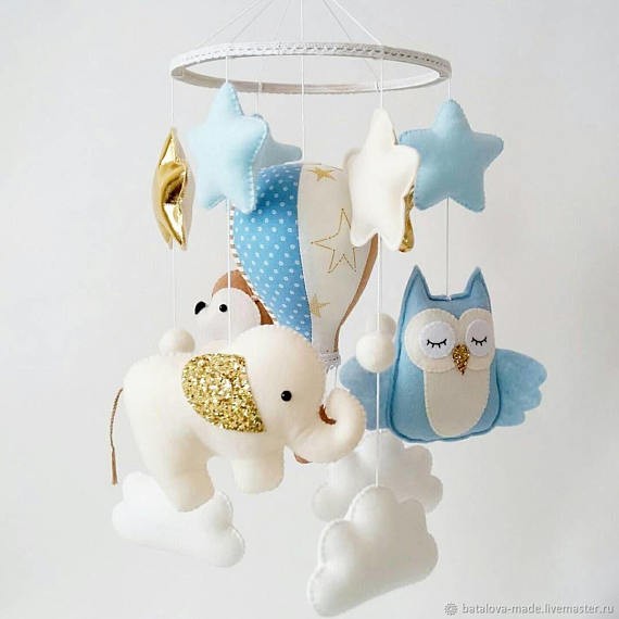 Baby gift from grandmother Elephant mobile Cloud star mobile Hanging baby mobile gift from aunt Blue | Etsy (US)