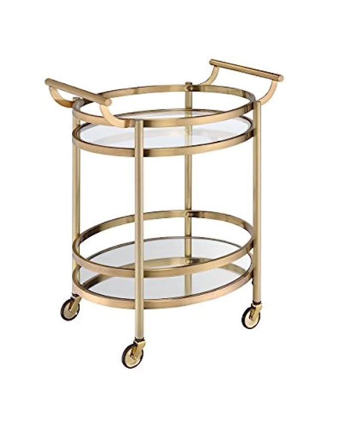 Acme Furniture 98190 Lakelyn Serving Cart, One Size, Clear Glass and Gold | Amazon (US)