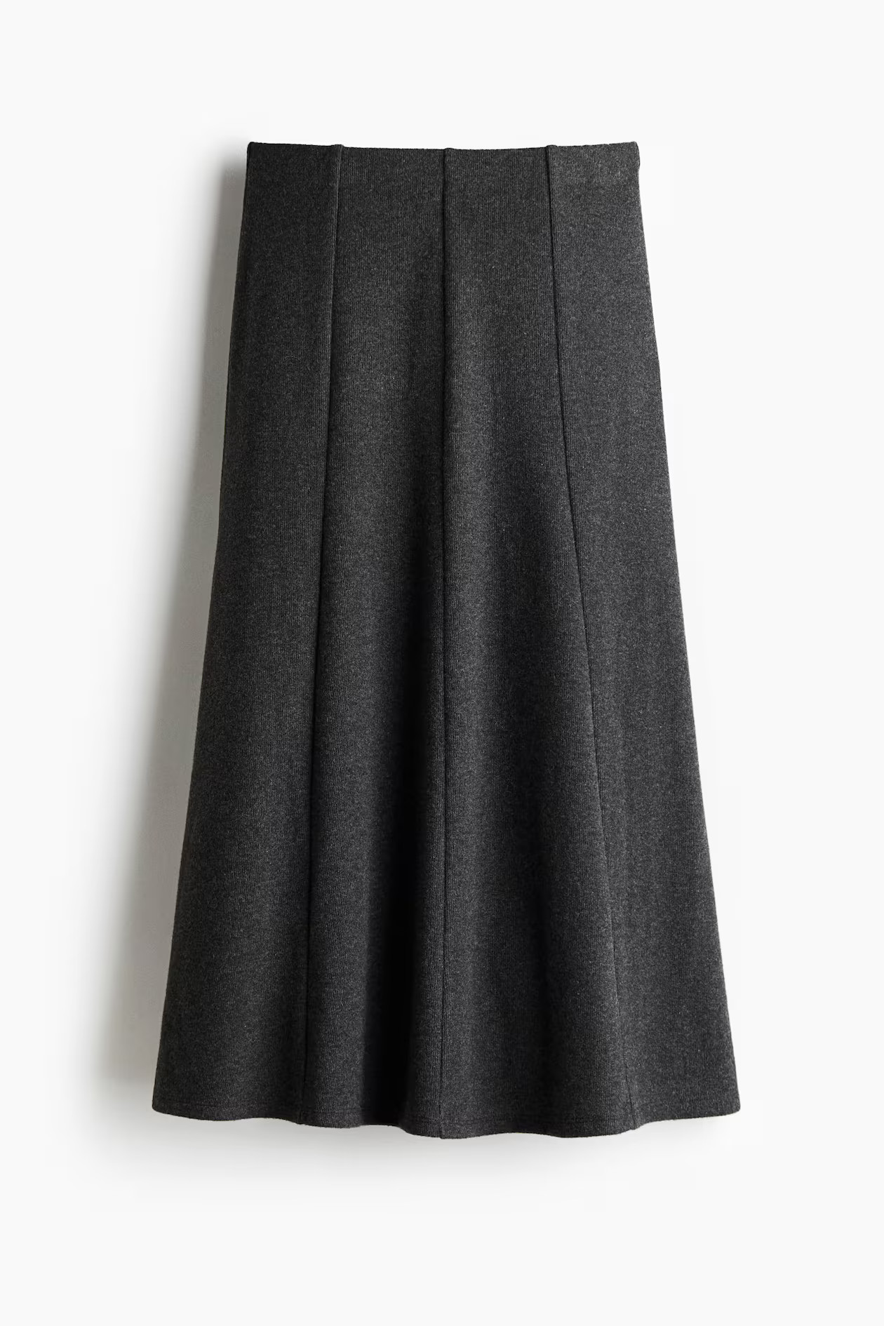 Falda midi en punto fino - Gris oscuro jaspeado - MUJER | H&M ES | H&M (FR, IT, ES, PT, BE)