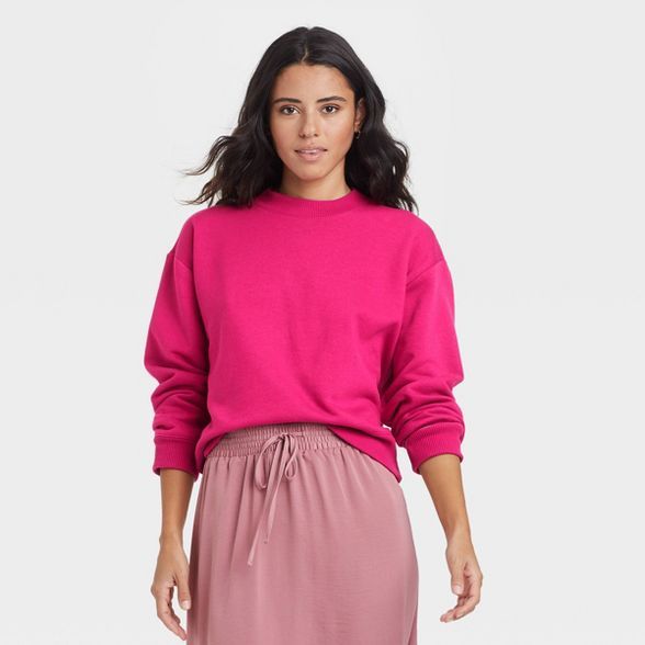 Women&#39;s All Day Fleece Sweatshirt - A New Day&#8482; Cream S | Target