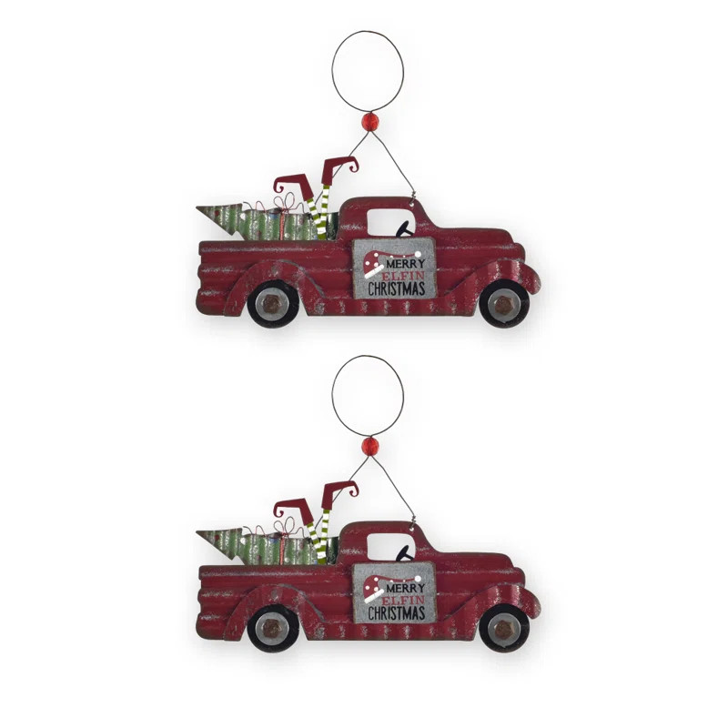 Truck Holiday Shaped Ornament (Set of 2) | Wayfair North America
