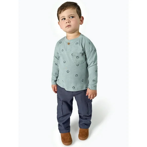 Modern Moments by Gerber Toddler Boy Henley Tee and Cargo Pant Set, Sizes 12M-5T | Walmart (US)