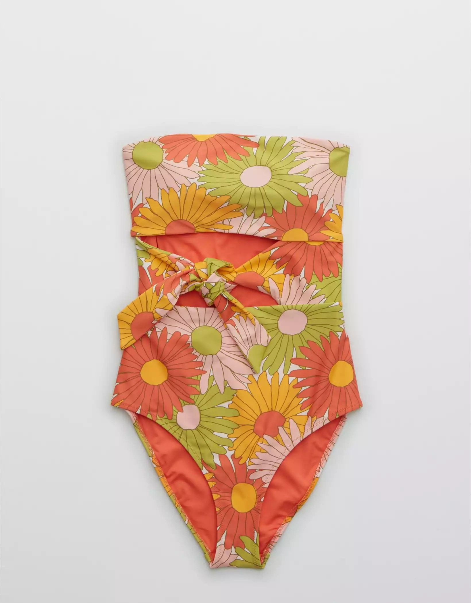 Aerie Swim Wrap Bandeau One Piece Swimsuit | American Eagle Outfitters (US & CA)