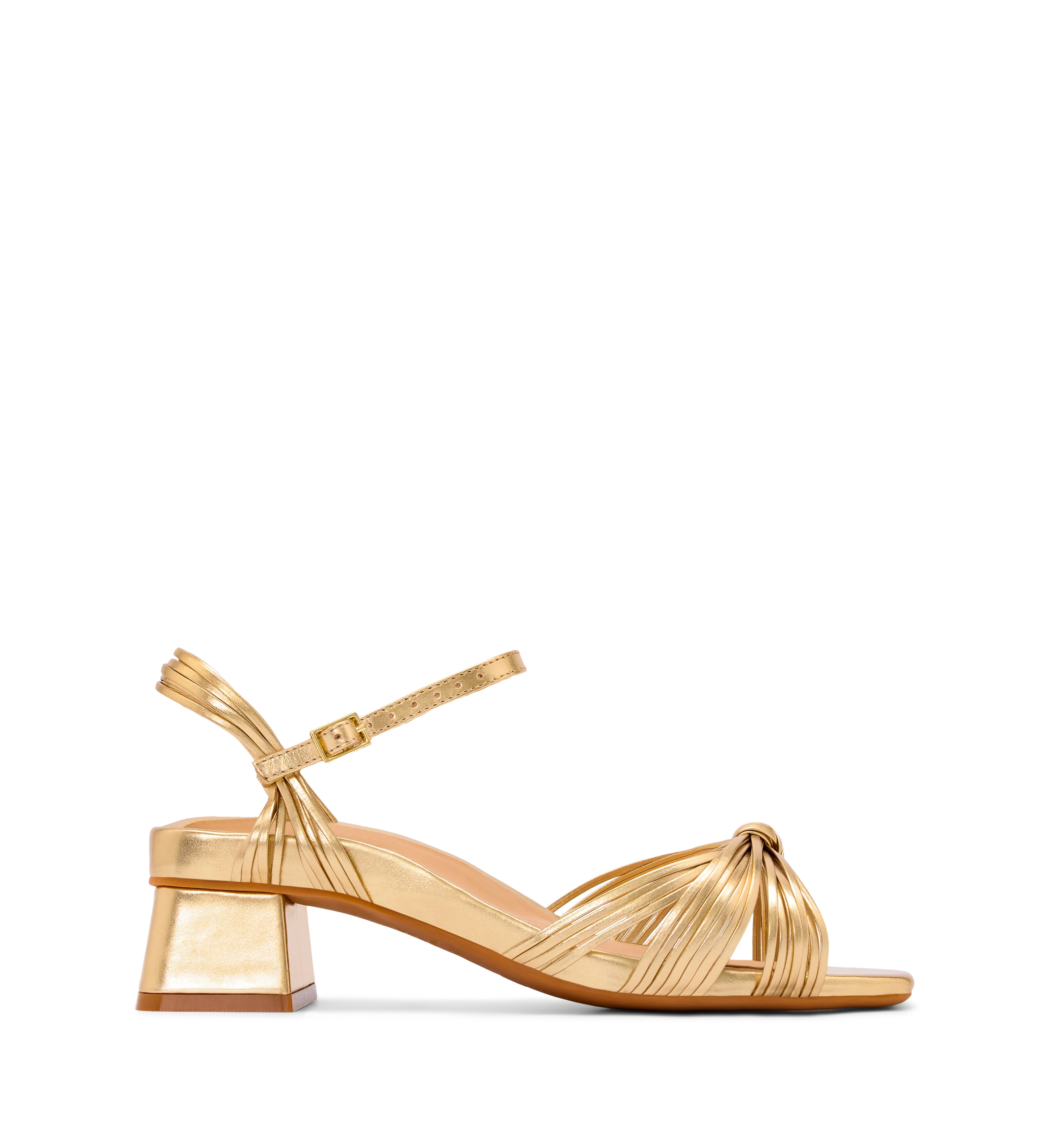 Sunangel Gold Leather Low Heels - Bared Footwear | Bared Footwear