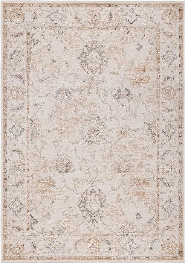 SAFAVIEH Atlas Collection 7'10" x 10' Ivory/Beige ATL987A Vintage Oriental Distressed Viscose Are... | Amazon (US)