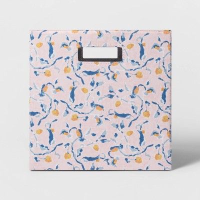13" Fabric Cube Storage Bin Blush Floral Pattern - Threshold™ | Target