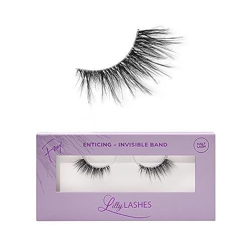 Lilly Lashes Sheer Band, False Eyelashes with Invisible Band Lashes, Half Lashes Natural Look, Half Lash Cateye Style, Reusable Eyelashes 20x, Lash Glue not Included, 13.5mm (Enticing) | Amazon (US)