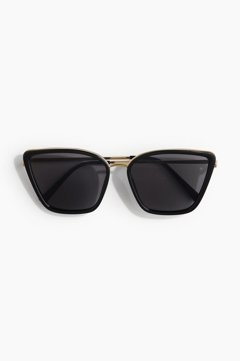 Angular Sunglasses - Black/gold-colored - Ladies | H&M US | H&M (US + CA)