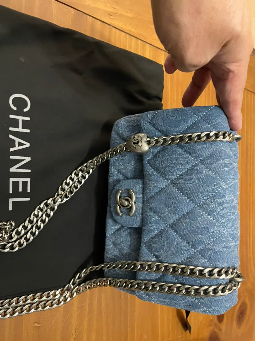 luxurys handbags Mini Flap Handbag Bag shoulder bag Rose Blue Denim Canvas Heart Adjustment Silve... | DHGate