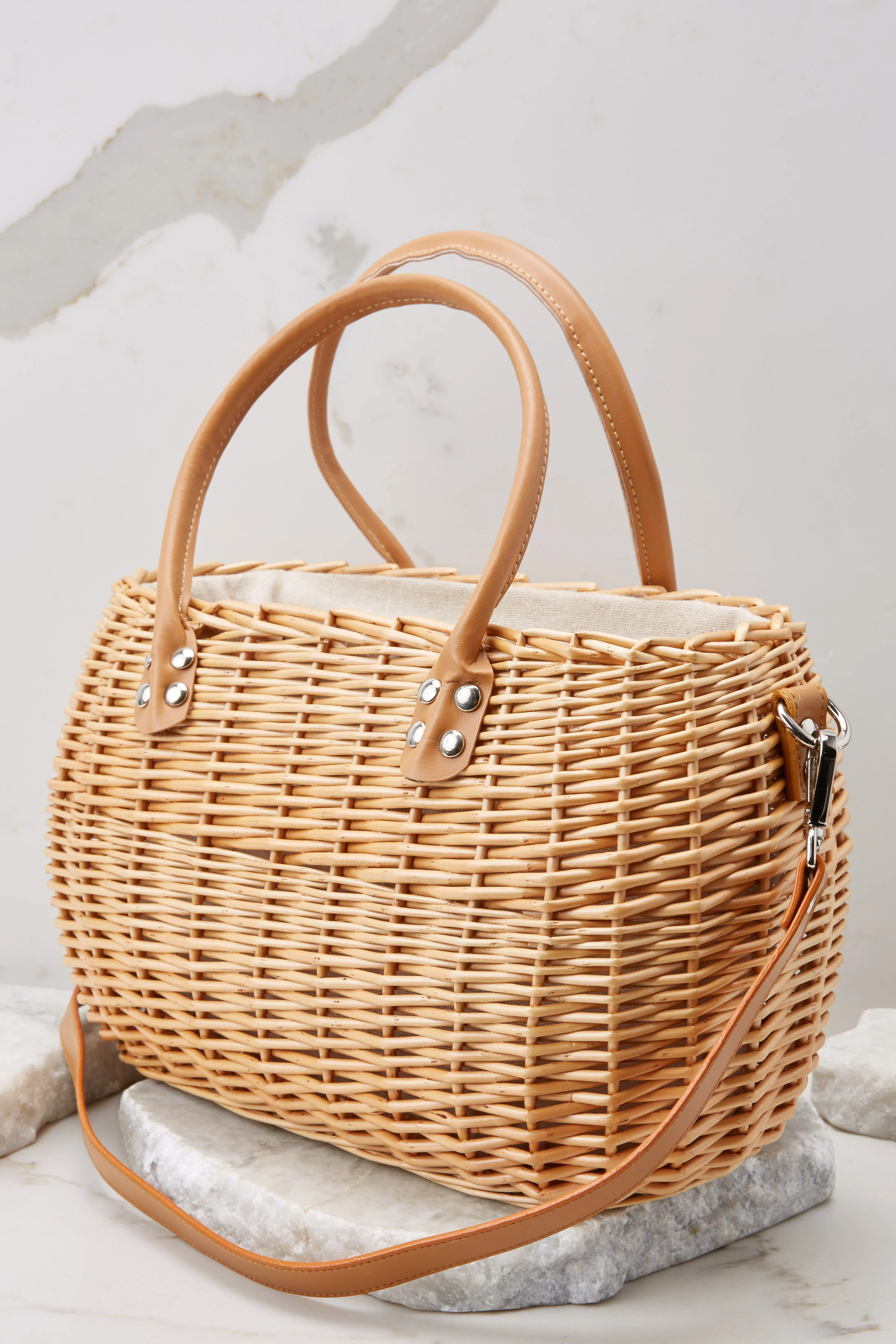 Spend The Day With Me Natural Rattan Bag | Red Dress 